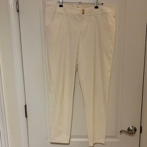 Lilly Pulitzer Luxletic Cream Pants with Gold Details